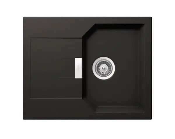 SCHOCK Manhattan - Granitový dřez, 64x51 cm, s ovládáním odtoku, Nero MAND100XSUGNE