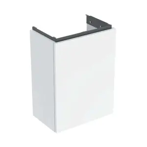 Geberit Acanto - Umývadlová skrinka, 54x39x25 cm, 1 dvierka, pánty L/P, lesklá biela 503.001.01.1