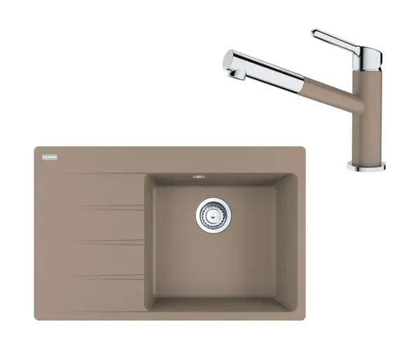 Franke Sety - Set G227, fragranitový drez CNG 611-78 TL/7 a batéria FC 3055.424, kašmír/chróm 114.0650.828