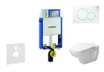 Geberit Kombifix - Modul na závesné WC s tlačidlom Sigma01, alpská biela + Duravit D-Code - WC a doska, Rimless, SoftClose 110.302.00.5 NH1