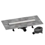 Hansgrohe RainDrain Go - Sprchový žľab 50 cm s obojstranným roštom, na vloženie dlažby, kefovaná nerezová oceľ 56270800