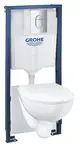 Grohe Solido - Set predstenovej inštalácie, klozetu Euro Ceramic a dosky softclose, tlačidlo Arena Cosmopolitan, chróm 39902000