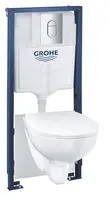 Grohe Solido - Set predstenovej inštalácie, klozetu Euro Ceramic a dosky softclose, tlačidlo Arena Cosmopolitan, chróm 39902000
