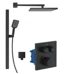 kielle Arkas I - Termostatická baterie pod omítku, pro 2 spotřebiče, s příslušenstvím a tělesem, matná černá 20611SPT34