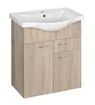 Aqualine Keramia Fresh - Umyvadlová skříňka 60x74x34 cm, dub platin 50066
