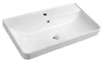 Aqualine - Umyvadlo nábytkové 80x45 cm, s přepadem, otvor pro baterii, bílá 3080