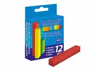 Křídy M barevné čtyřhranné 12 ks v krabičce neprášivá