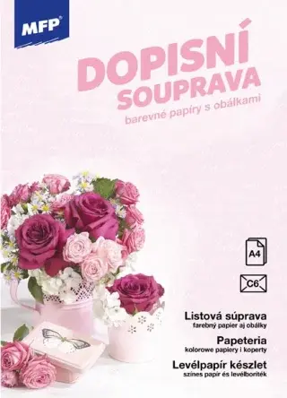 Dopisní papír barevný LUX 5+10 (Květy)