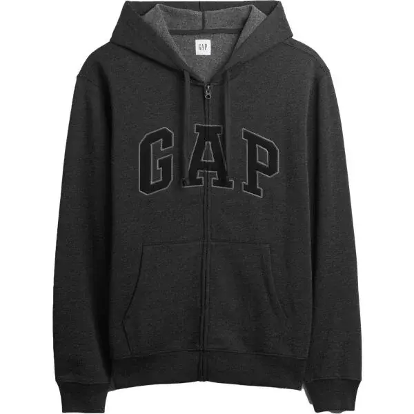 GAP LOGO FLEECE ZIP Pánská mikina, tmavě šedá, velikost