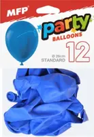 Balónek nafukovací 12ks sáček standard 26cm modrý