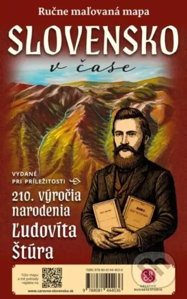 Slovensko v čase - ručne maľovaná mapa