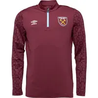 Umbro WEST HAM HOME PRE MATCH MIDLAYER TOP Pánska športová mikina, vínová, veľkosť XXL