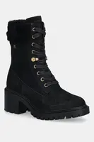 Semišové boty Tommy Hilfiger TH SHEARLING LACE UP BOOT