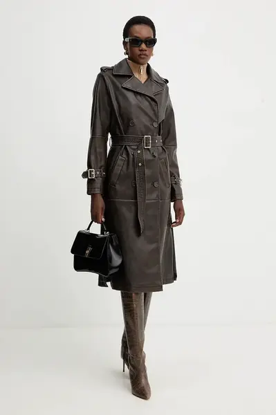 Kabát Fracomina hnědá barva, FS25WC7001P41101