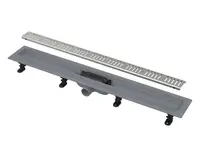 Alcadrain Odtokové žlaby - Sprchový žlab Simple 55 cm, s okrajem pro perforovaný rošt, včetně roštu, nerez mat APZ10-550M