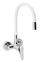 Novaservis Titania Iris New - Dřezová baterie s flexibilním ramenem, bílá/chrom 94484,0B