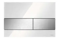 Tece TECEsquare - Ovládání splachování, úprava proti otiskům prstů, bílé sklo/kartáčovaný nerez 9240801