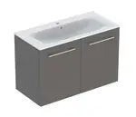 Geberit Selnova Square - Umyvadlová skříňka 64x99x48 cm, s umyvadlem, 2 dvířka, lávová mat 501.261.00.1