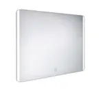 Nimco Zrcadla - Zrcadlo v rámu s LED osvětlením, 90x70 cm, hliník ZP 17004V