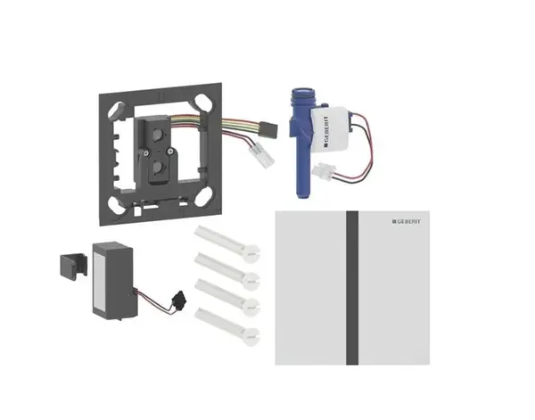 Geberit - Elektronické ovládání splachování pisoárů typ 40, bateriové napájení, easy to clean, Bluetooth, matná bílá 116.237.JT.1