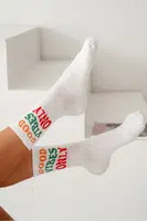 Milena Dámské Ponožky S Nápisem Good Vibes Only Bílé