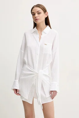 Bavlněné šaty Melissa Odabash bílá barva, mini, oversize, Sara
