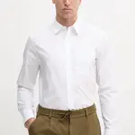 Bavlněná košile Calvin Klein Jeans bílá barva, regular, s klasickým límcem, LV040QM160