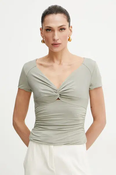 Tričko Guess CHARLOTTE zelená barva, W5GP15 KACM2