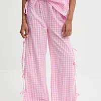 Bavlněné kalhoty Answear.LAB dámské, růžová barva, high waist