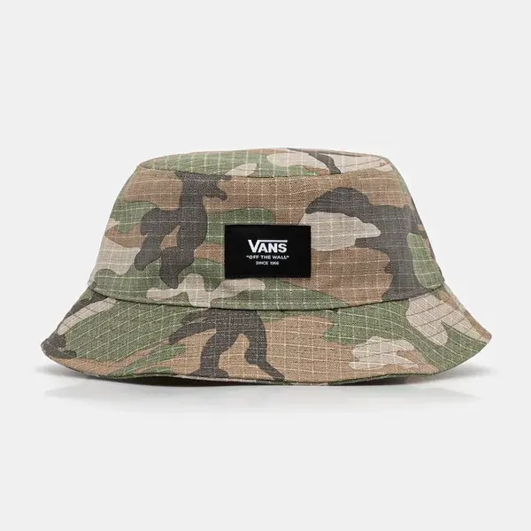 Bavlněný klobouk Vans zelená barva, VN0A7S96LVB1