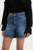 Džínové šortky Answear.LAB dámské, tmavomodrá barva, high waist