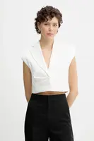 Bavlněná vesta IRO bílá barva, jednořadá, WM07BALNY