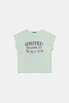 Dětské bavlněné tričko United Colors of Benetton tyrkysová barva, 3I1XC10P1
