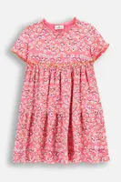 Dívčí šaty Coccodrillo růžová barva, mini, FLOWER PARADISE GIRL KIDS