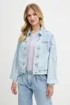 Džínová bunda Pepe Jeans modrá barva, přechodná, oversize, PL402607