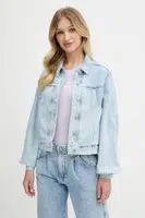 Džínová bunda Pepe Jeans modrá barva, přechodná, oversize, PL402607