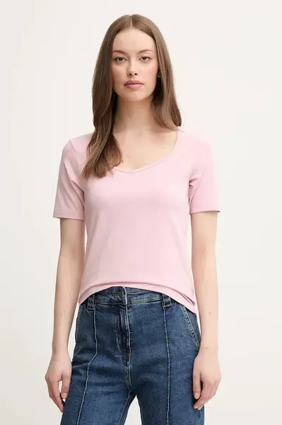 Tričko United Colors of Benetton dámské, růžová barva, 3FJHD401P