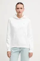 Mikina Tommy Jeans dámská, bílá barva, s kapucí, hladká, DW0DW19958