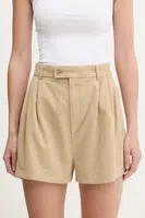 Bavlněné šortky Filippa K dámské, béžová barva, high waist, 31368