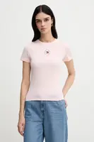 Tričko Tommy Jeans dámské, růžová barva, DW0DW20316