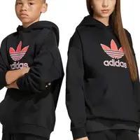 Dětská mikina adidas Originals černá barva, s kapucí, s potiskem, JV8650