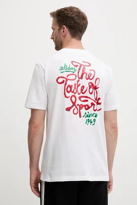 Bavlněné tričko adidas Food Sauce Graphic Tee pánské, bílá barva, s potiskem, JM6464
