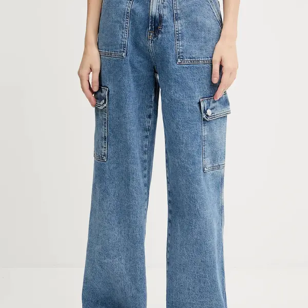 Džíny Tommy Jeans dámské, modrá barva, DW0DW20479