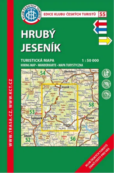 KČT 55 Hrubý Jeseník 1:50 000/turistická mapa