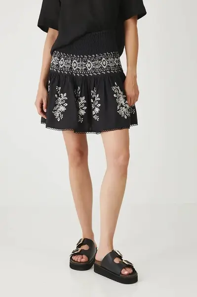 Sukně Medicine černá barva, mini, áčková