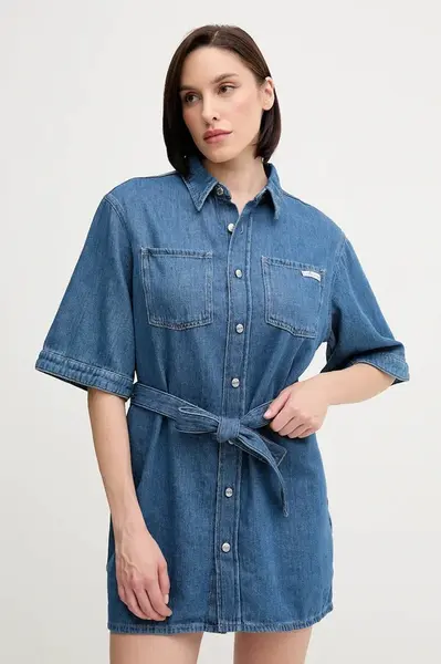 Calvin Klein Jeans Šaty s příměsí lnu Calvin Klein Jeans