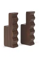 Nástěnný věšák ferm LIVING Unda 2-pack hnědá barva