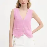 Bavlněná vesta Morgan dámská, růžová barva, MGILET