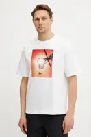 Bavlněné tričko Reebok Classic bílá barva, s potiskem, 100218826