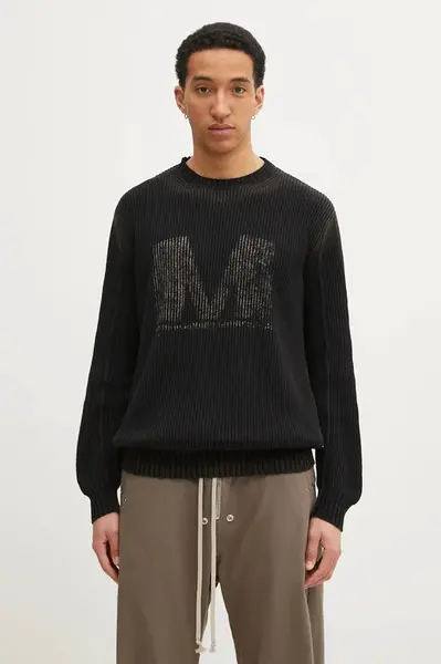 Bavlněný svetr MM6 Maison Margiela pánský, černá barva, SH0HL0024